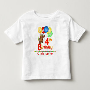 T-shirt Pour Les Tous Petits 4e anniversaire Regal Teddy Beary Nom personnalisé