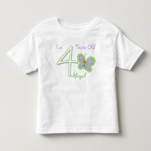 T-shirt Pour Les Tous Petits 4ème Papillon d'anniversaire