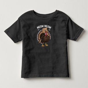 T-shirt Pour Les Tous Petits Action de grâce drôle dinde chat miaou automne