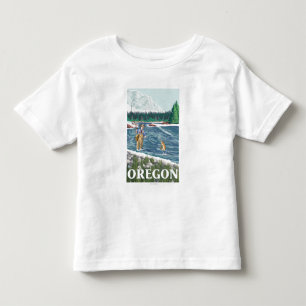 T-shirt Pour Les Tous Petits Affiche de Vintage voyage de pêcheur de mouche