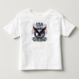 T-shirt Pour Les Tous Petits Aigle Américain Patriotique 250 Ans 1776-2026