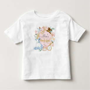 T-shirt Pour Les Tous Petits Alice dans l'Onederland, 1er anniversaire de fille