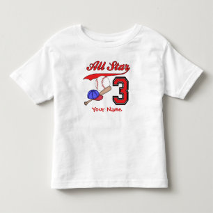T-shirt Pour Les Tous Petits All Star Baseball 3e anniversaire Personnalisé