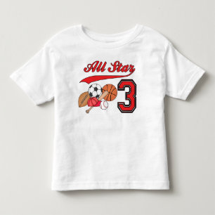 T-shirt Pour Les Tous Petits All Star Sports 3e anniversaire