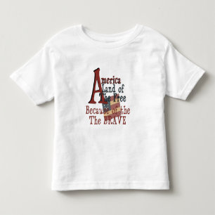 T-shirt Pour Les Tous Petits Amérique - Terre des Libres à cause des Braves