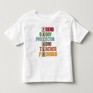 T-shirt Pour Les Tous Petits Ami Papa Protecteur Héros Professeur Pourvoyeur