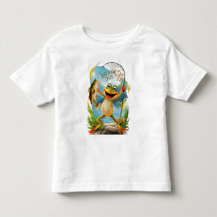 T-shirt Pour Les Tous Petits Amitié aquatique : Grenouille avec poisson sur l'e