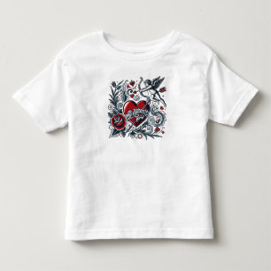 T-shirt Pour Les Tous Petits Amour classique de tatouage : Coeur & Cupidon T-Sh