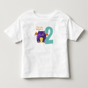 T-shirt Pour Les Tous Petits Amusant coloré Mon petit monstre est deux ans