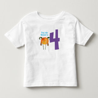 T-shirt Pour Les Tous Petits Amusant coloré Mon petit monstre est quatre