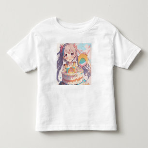 T-shirt Pour Les Tous Petits Anime Anniversaire Fille Pastel Couleurs