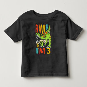 T-shirt Pour Les Tous Petits Anniversaire 3 ans Dinosaure T Rex Rawr J'ai 3 ans
