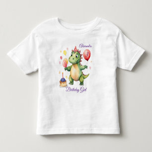 T-shirt Pour Les Tous Petits Anniversaire de la fille Dinosaur