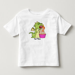 T-shirt Pour Les Tous Petits Anniversaire de petit gâteau de dragon 2ème