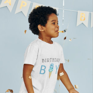 T-shirt Pour Les Tous Petits Anniversaire Garçon Crème de glace Nom âge