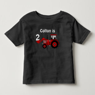 T-shirt Pour Les Tous Petits Anniversaire rouge de tracteur d'amusement "âge"
