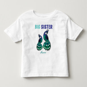 T-shirt Pour Les Tous Petits Apprentissage Candy Big Sister Peacock Personnalis