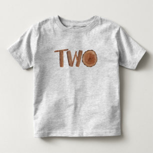 T-shirt Pour Les Tous Petits Aquarelle Bois 2e anniversaire garçon