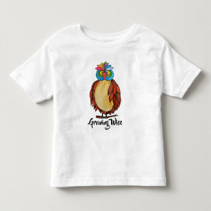 T-shirt Pour Les Tous Petits Aquarelle Chouette magique avec plumes arc-en-ciel