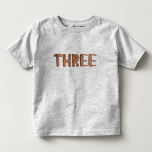 T-shirt Pour Les Tous Petits Aquarelle en bois 3e anniversaire garçon Toddler T