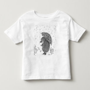 T-shirt Pour Les Tous Petits Aquarelle mignonne Hérisson Rainy Day Whimsical