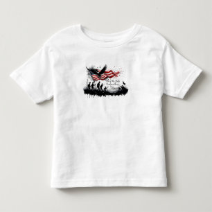 T-shirt Pour Les Tous Petits Art patriotique du 4 juillet avec drapeau et solda