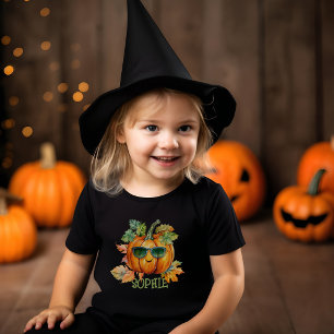 T-shirt Pour Les Tous Petits Automne Citrouille Enfant Personnalisé Halloween