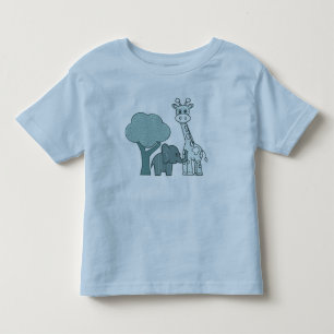 T-shirt Pour Les Tous Petits Baby Boy Elephant et Giraffe