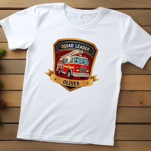 T-shirt Pour Les Tous Petits Badge de pompier mignon personnalisé