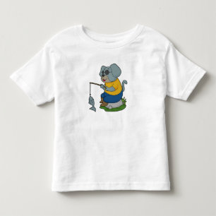 T-shirt Pour Les Tous Petits Baguette de pêche du chien