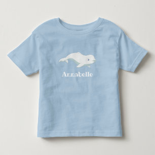 T-shirt Pour Les Tous Petits Baleine béluga personnalisée et Coeurs bleus Arcti