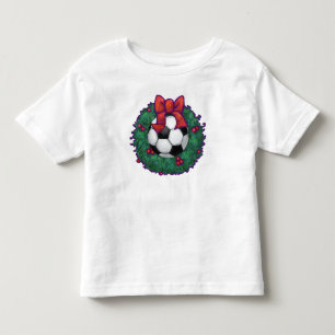 T-shirt Pour Les Tous Petits Balle de soccer couronne de Noël