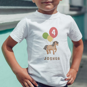 T-shirt Pour Les Tous Petits Balloons colorés d'anniversaire à âge personnalisé