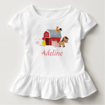 Barnyard Animaux Filles Ruffle Chemise