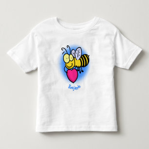T-shirt Pour Les Tous Petits Belle abeille drôle avec dessin animé du coeur
