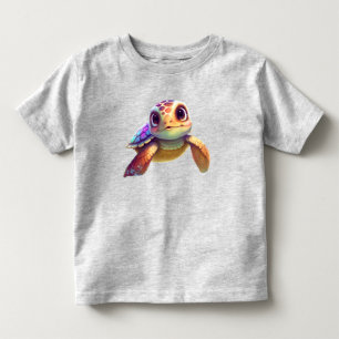 T-shirt Pour Les Tous Petits Belle Aquarelle Enfants Bébé Tortue pourpre