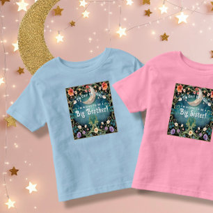 T-shirt Pour Les Tous Petits Big Brother sur le Baby shower floral bleu de la l