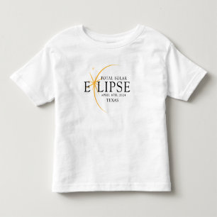 T-shirt Pour Les Tous Petits Black & Gold 2024 Texas Total Solar Eclipse