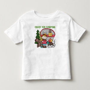 T-shirt Pour Les Tous Petits Blond Girl Crazy Pour Camping