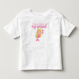 T-shirt Pour Les Tous Petits Blonde Mermaid 2e anniversaire