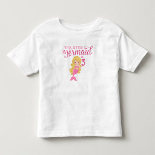 T-shirt Pour Les Tous Petits Blonde Mermaid 3e anniversaire