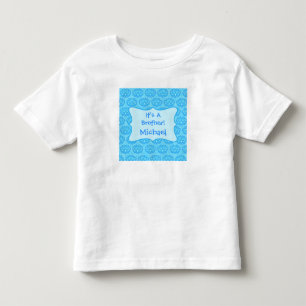 T-shirt Pour Les Tous Petits Blue Damask C'est un nom de frère Enfants personna