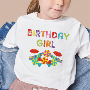 T-shirt Pour Les Tous Petits Bonbons doux colorés Fun Birthday Girl