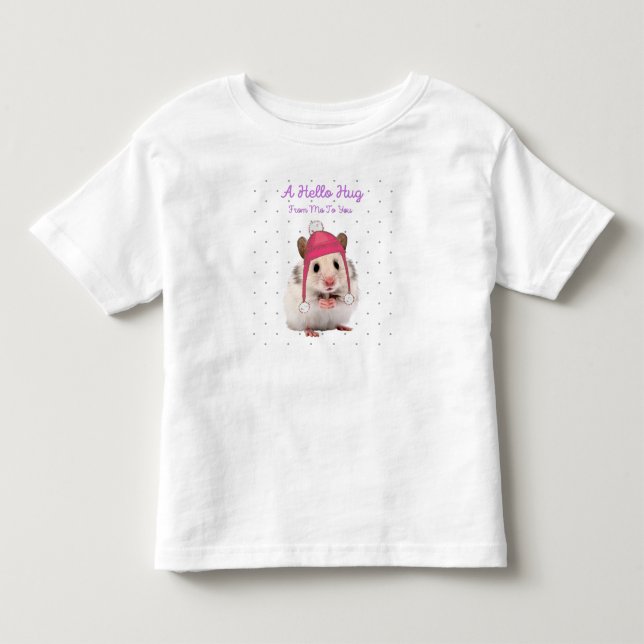 T-shirt Pour Les Tous Petits Bonjour Hug Hamster (Devant)