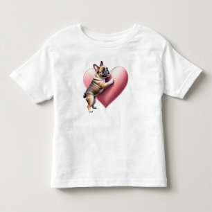 T-shirt Pour Les Tous Petits Bouledogue français Saint-Valentin Bouledogue fran
