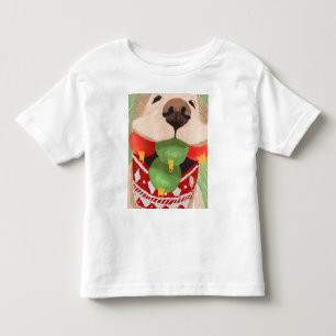 T-shirt Pour Les Tous Petits Boules de Noël de Golden Retriever dans la bouche 