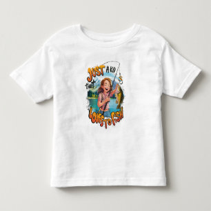 T-shirt Pour Les Tous Petits Bountiful Catch : Jeune fille avec du poisson et l