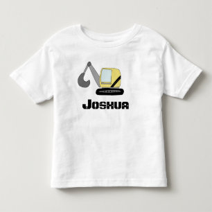 T-shirt Pour Les Tous Petits Boys Construction Digger Excavator Doodle and Name