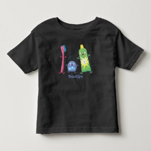 T-shirt Pour Les Tous Petits Brosse à dents mignonne dentifrice dentaire soie d
