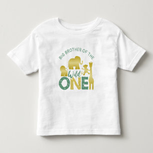 T-shirt Pour Les Tous Petits Brother of the Wild One Safari 1er Anniversaire Or